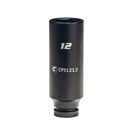 Capri Tools 1/4 in Drive 12 mm 6-Point Metric Deep Impact Socket CP51212